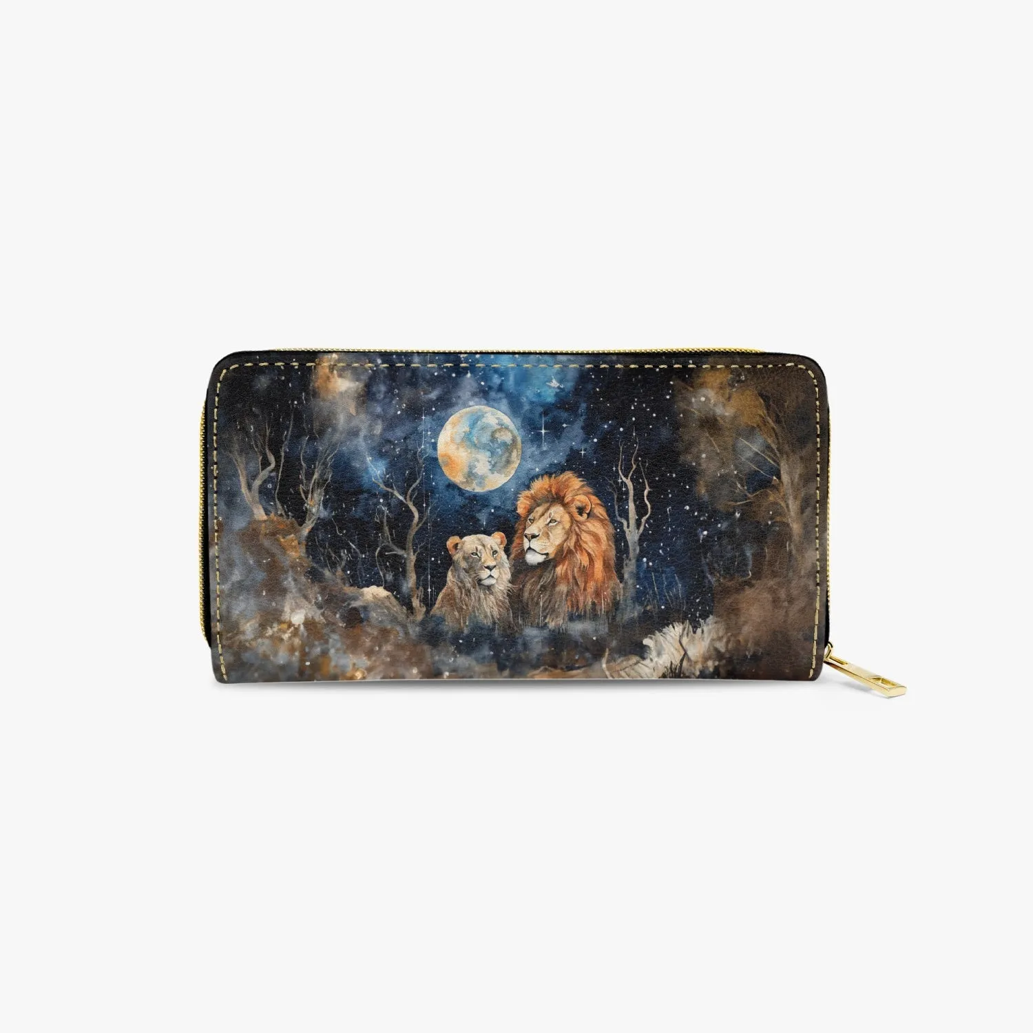 Long Type Zipper Purse, Lions, awd-549