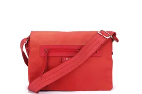 LONGCHAMP NEO RED NYLON MESSENGER BAG, W27.5CM, NO DUST COVER