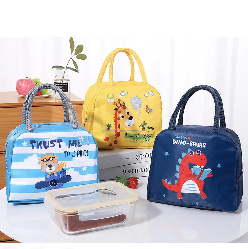 Lunch Box Insulated Bag Soft Leakproof Lunch Bag for Kids Men Women, Durable Thermal Lunch Pail for School Work Office | Fit 6 Cans-Blue Hippo