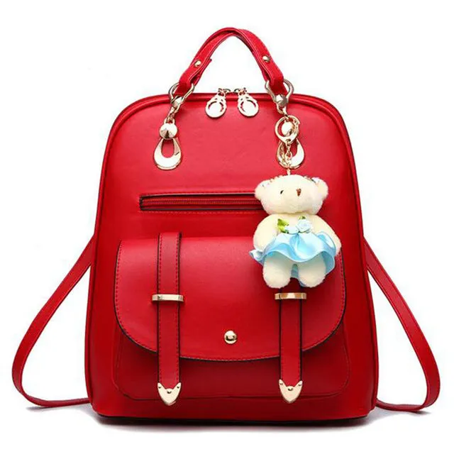 Luxury Teenage School Backpack w/ Stuff Toy