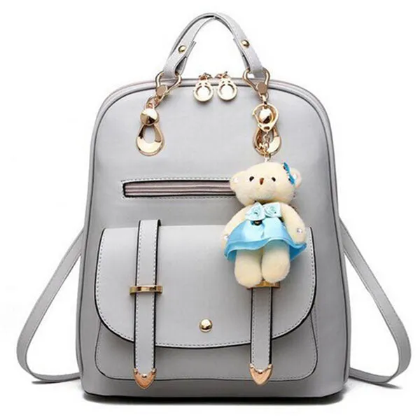 Luxury Teenage School Backpack w/ Stuff Toy