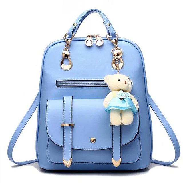 Luxury Teenage School Backpack w/ Stuff Toy