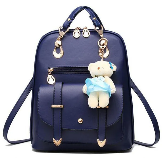 Luxury Teenage School Backpack w/ Stuff Toy