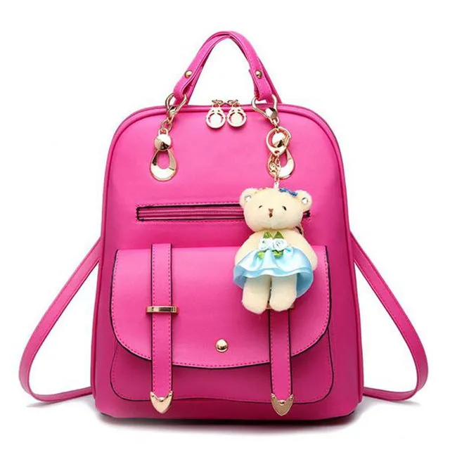 Luxury Teenage School Backpack w/ Stuff Toy