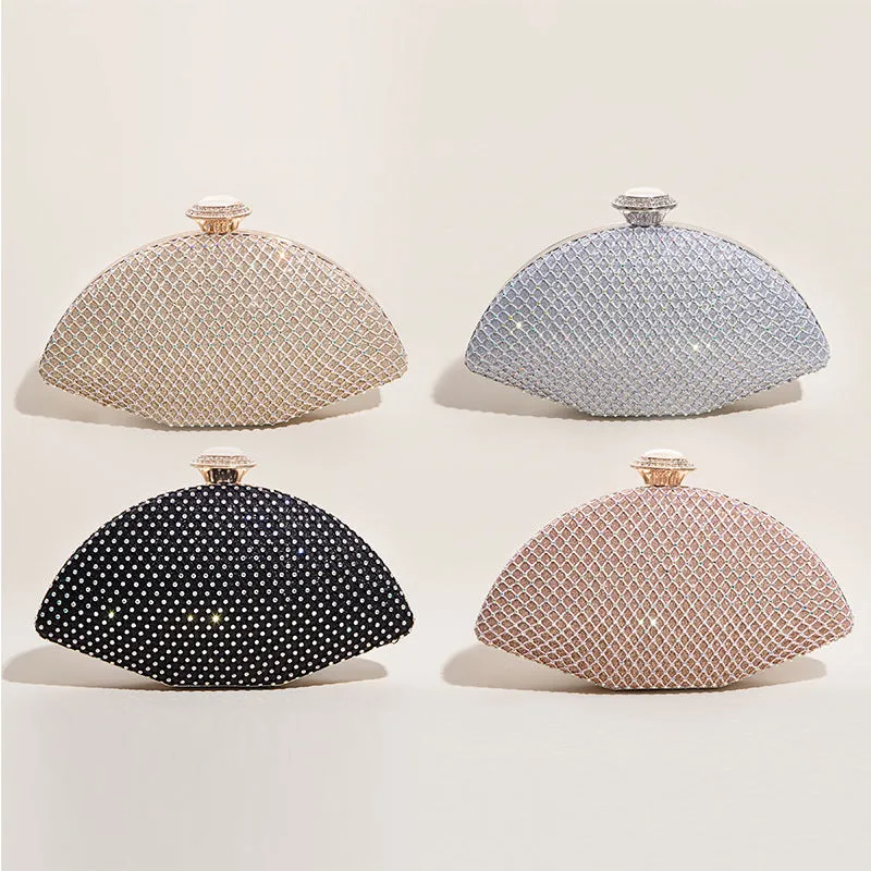 Luxy Moon Shell Shape Rhinestone Evening Bag