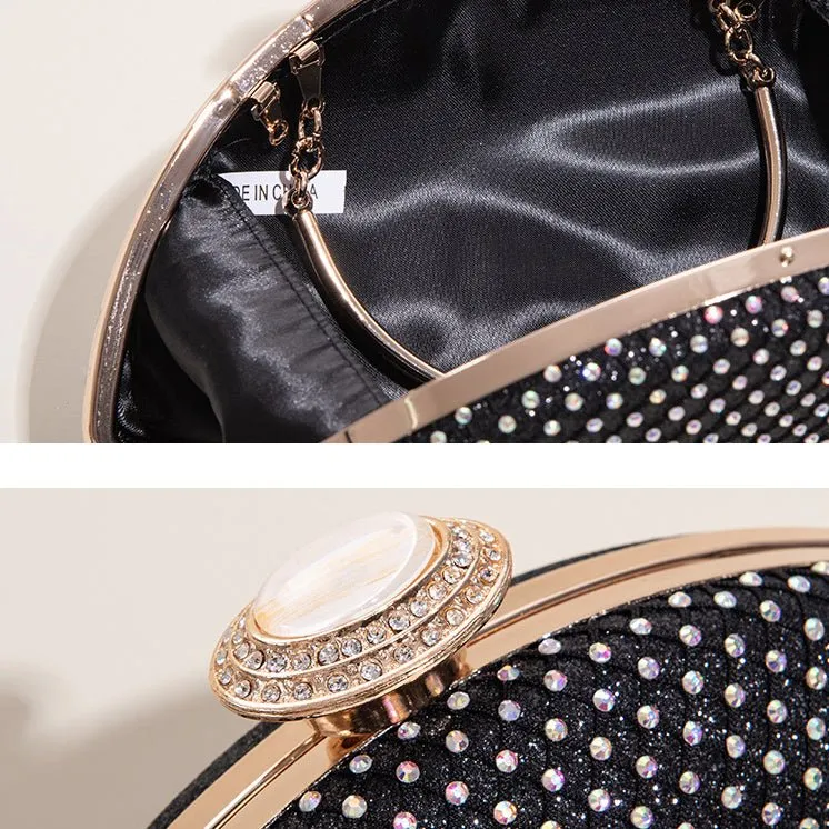 Luxy Moon Shell Shape Rhinestone Evening Bag