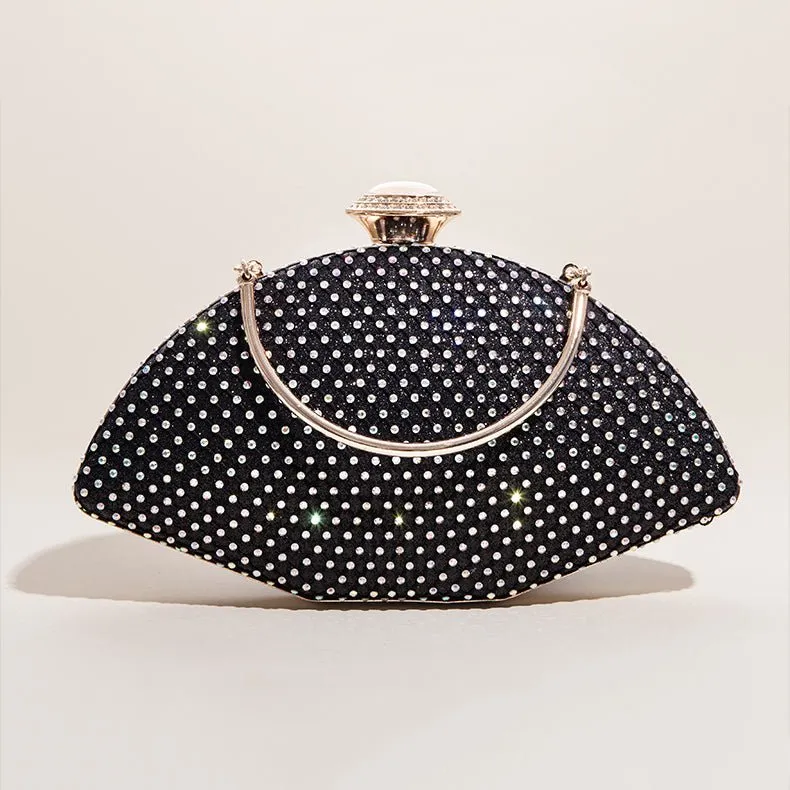 Luxy Moon Shell Shape Rhinestone Evening Bag