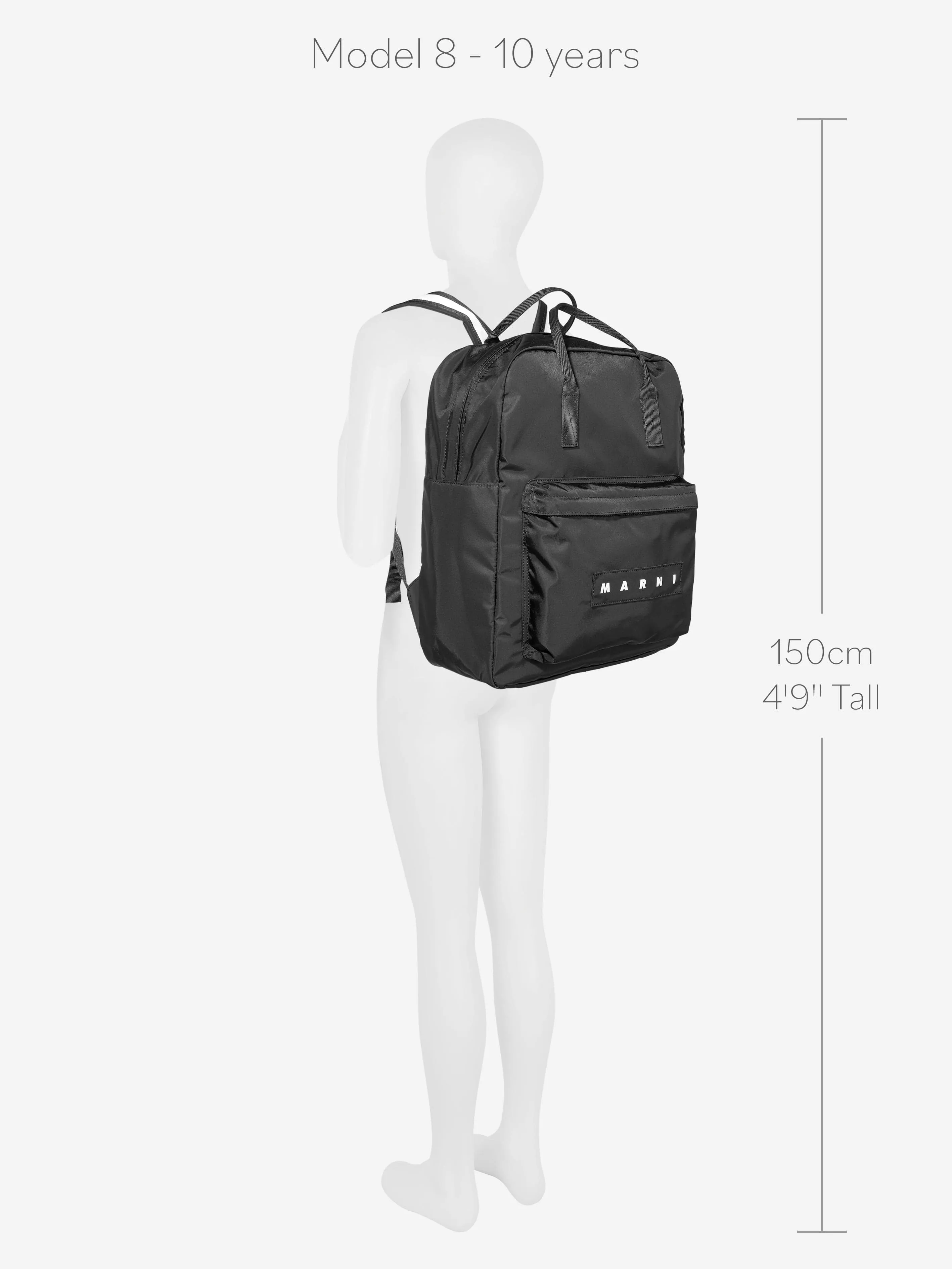 MARNI Kids Logo Backpack in Black (40cm)