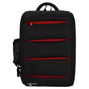 Maxbell 15.6 inch Rectangular Laptop Notebook Bag Backpack Tough Hard Strong for Men Women Unisex (Black and Red)