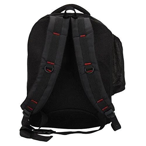 Maxbell 15.6 inch Rectangular Laptop Notebook Bag Backpack Tough Hard Strong for Men Women Unisex (Black and Red)