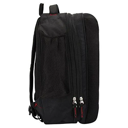 Maxbell 15.6 inch Rectangular Laptop Notebook Bag Backpack Tough Hard Strong for Men Women Unisex (Black and Red)