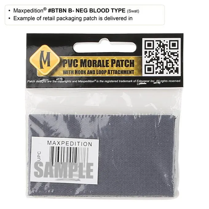 Maxpedition B- Blood Type Morale Patch (Swat)