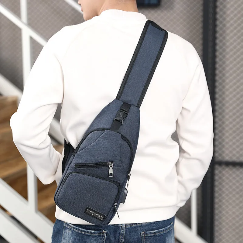 Men USB Charging Crossbody Bags