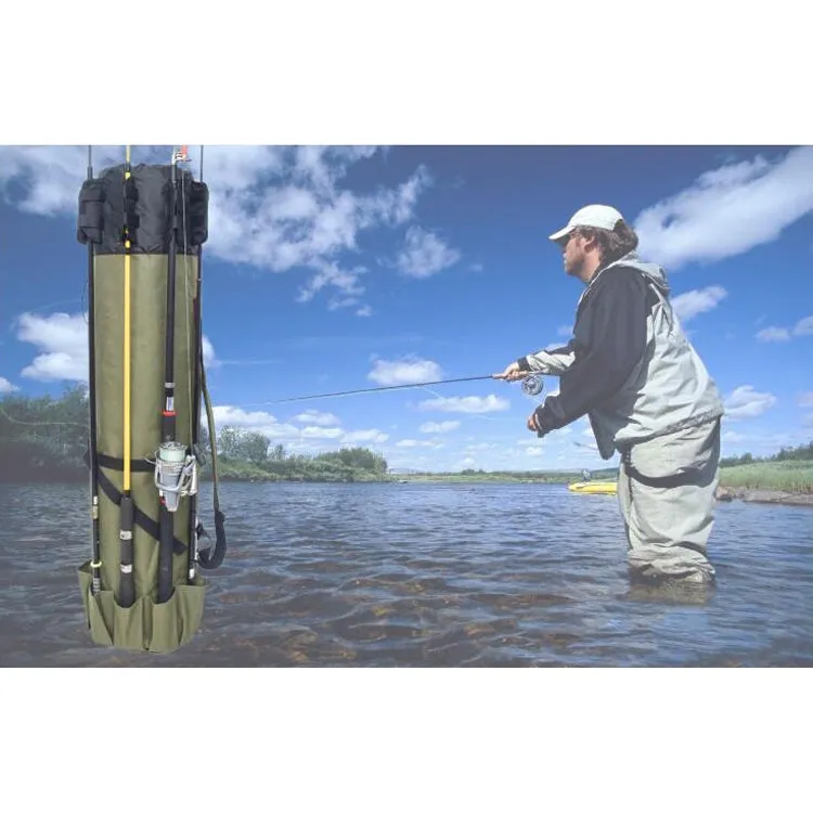 Multifunctional Fishing Rod Bag Fishing Tackle Bag Fishing Supplies,Size: 123x34cm(Black)