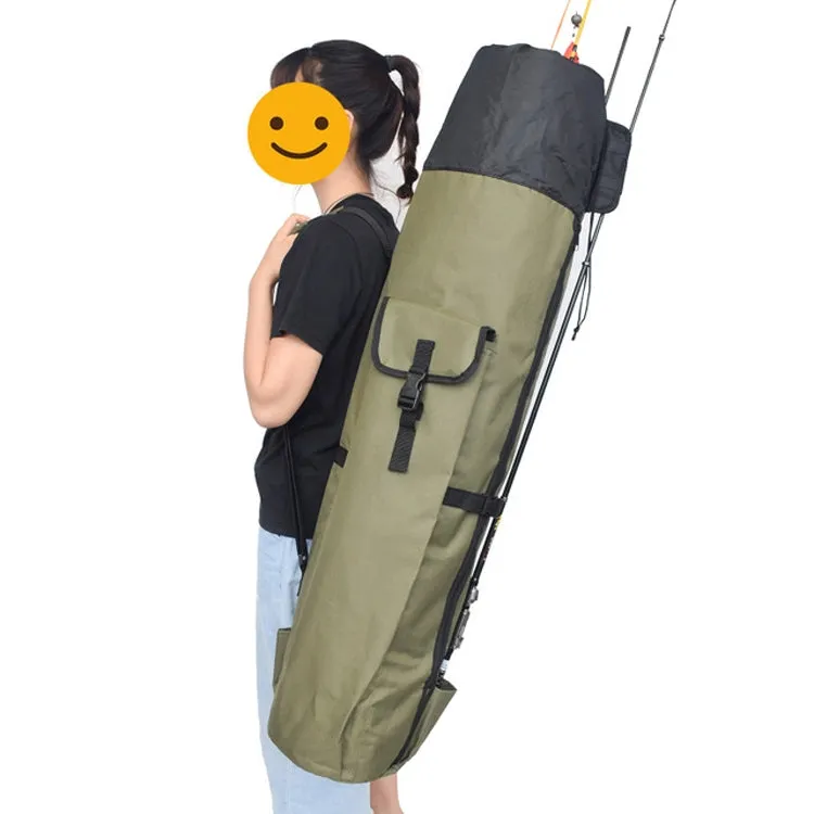 Multifunctional Fishing Rod Bag Fishing Tackle Bag Fishing Supplies,Size: 123x34cm(Black)