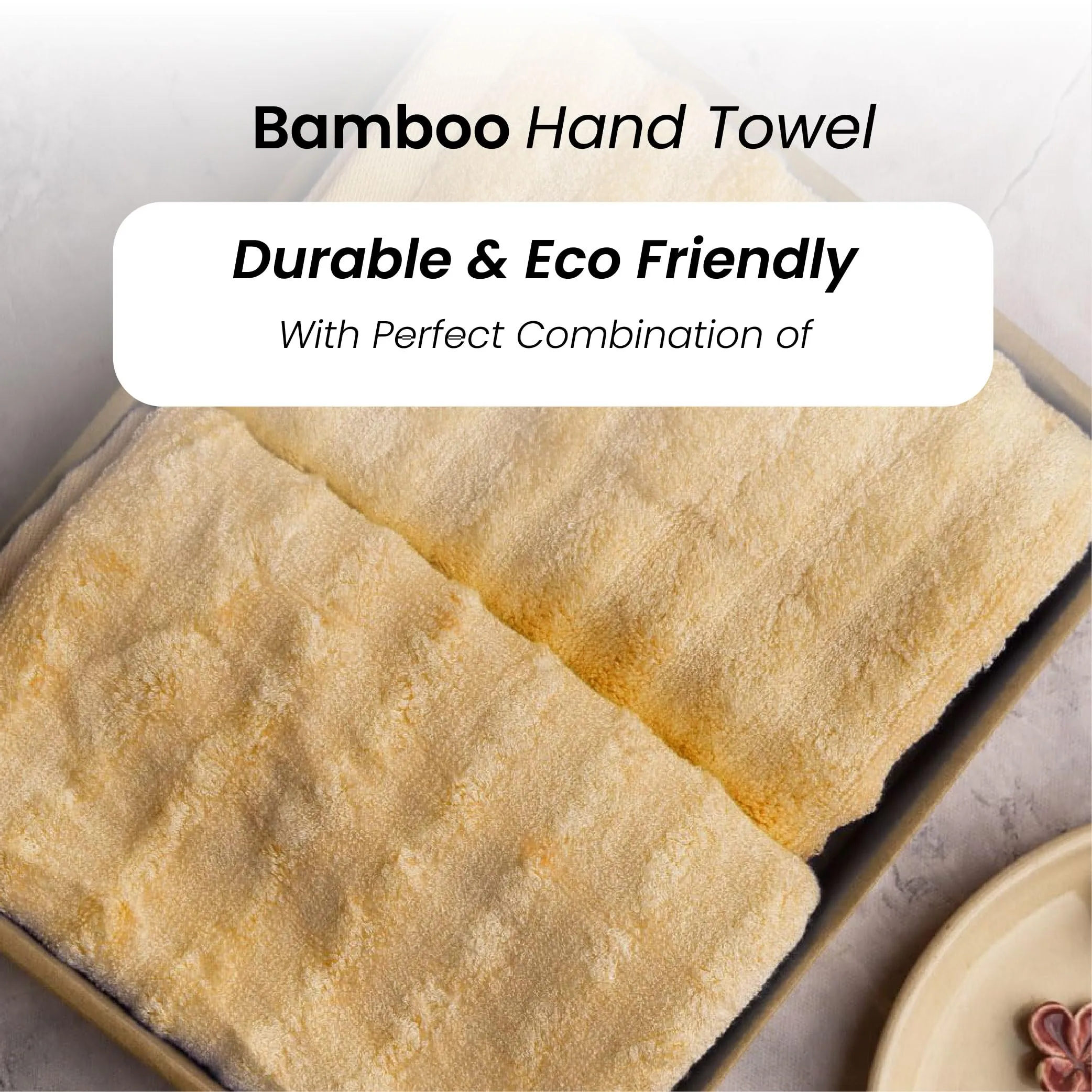 Mush Bamboo Hand Towels Set of 2 | 100% Bamboo Gym Towel for Men/Women Workout | Ultra Soft, Absorbent & Quick Dry Towel for Gym, Travel, Sports and Yoga | 40 x 60 cms | 600 GSM (Golden Brown)