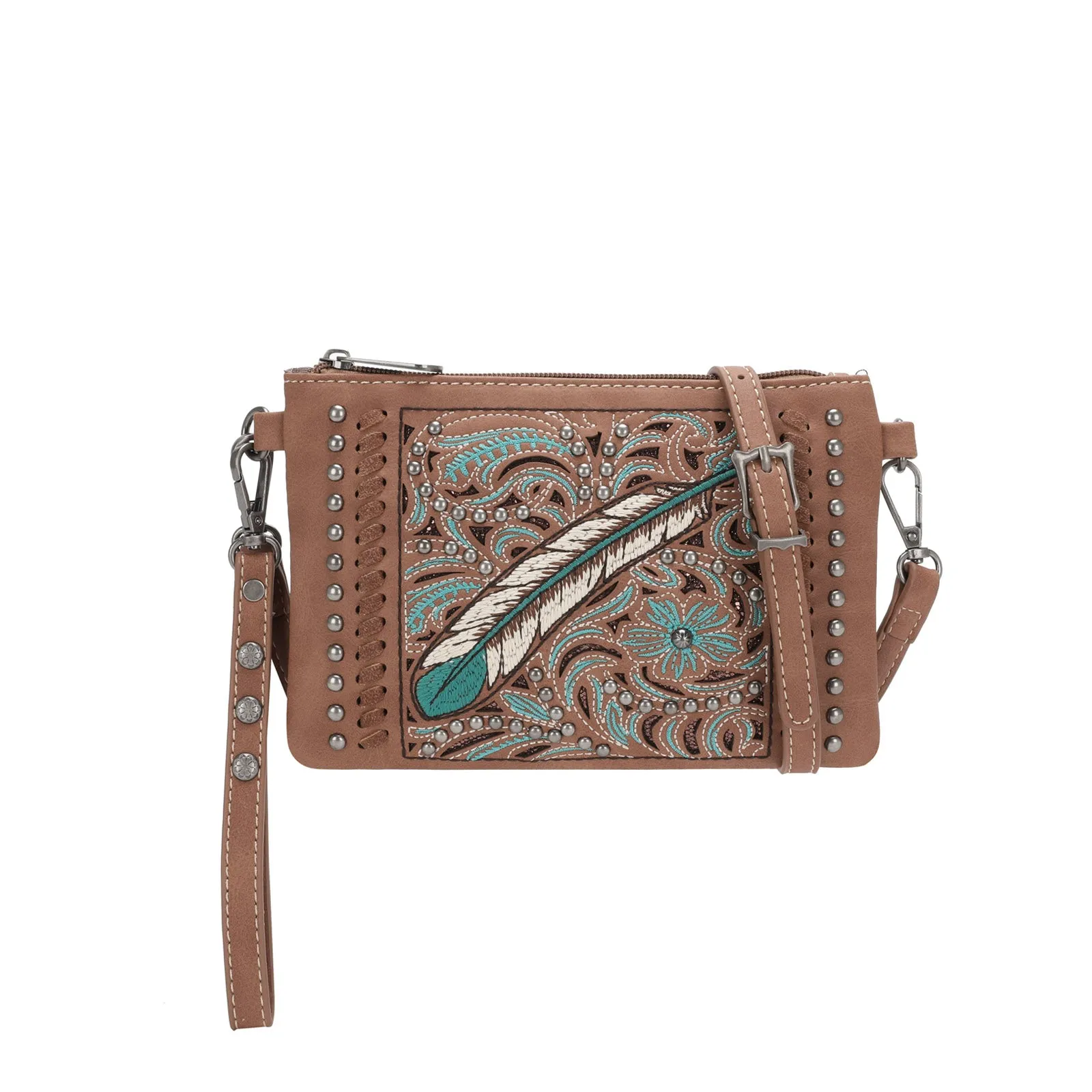 MW1133-181 Montana West Embroidered Collection Clutch/Crossbody