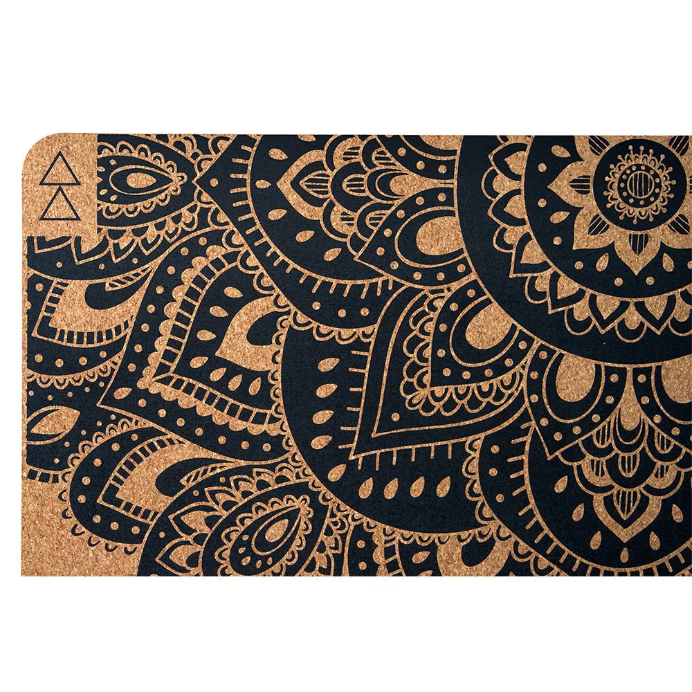 Non-Slip Cork Yoga Mat 3.5mm High-Density Cushion Mandala - Yoga Design Lab