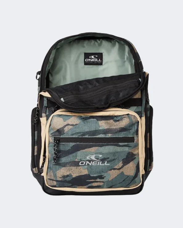 O Neill Bm President Backpack Men Lifestyle Bag Green Camo 0M4000-6990