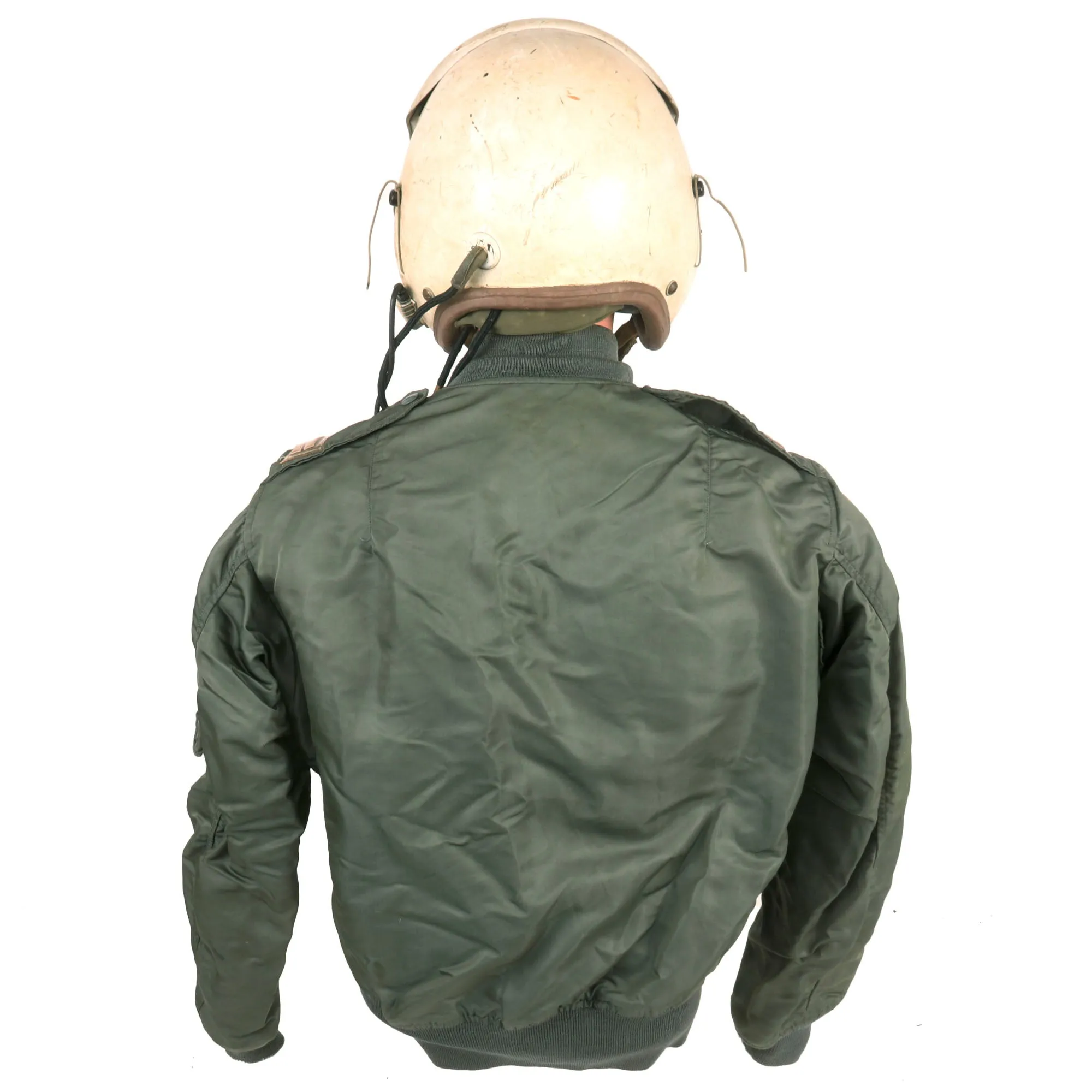 Original U.S. Vietnam War Named Flight Jacket & APH-5 Helicopter Pilot Flying Helmet Group - 56th Aeromedical Evacuation Squadron