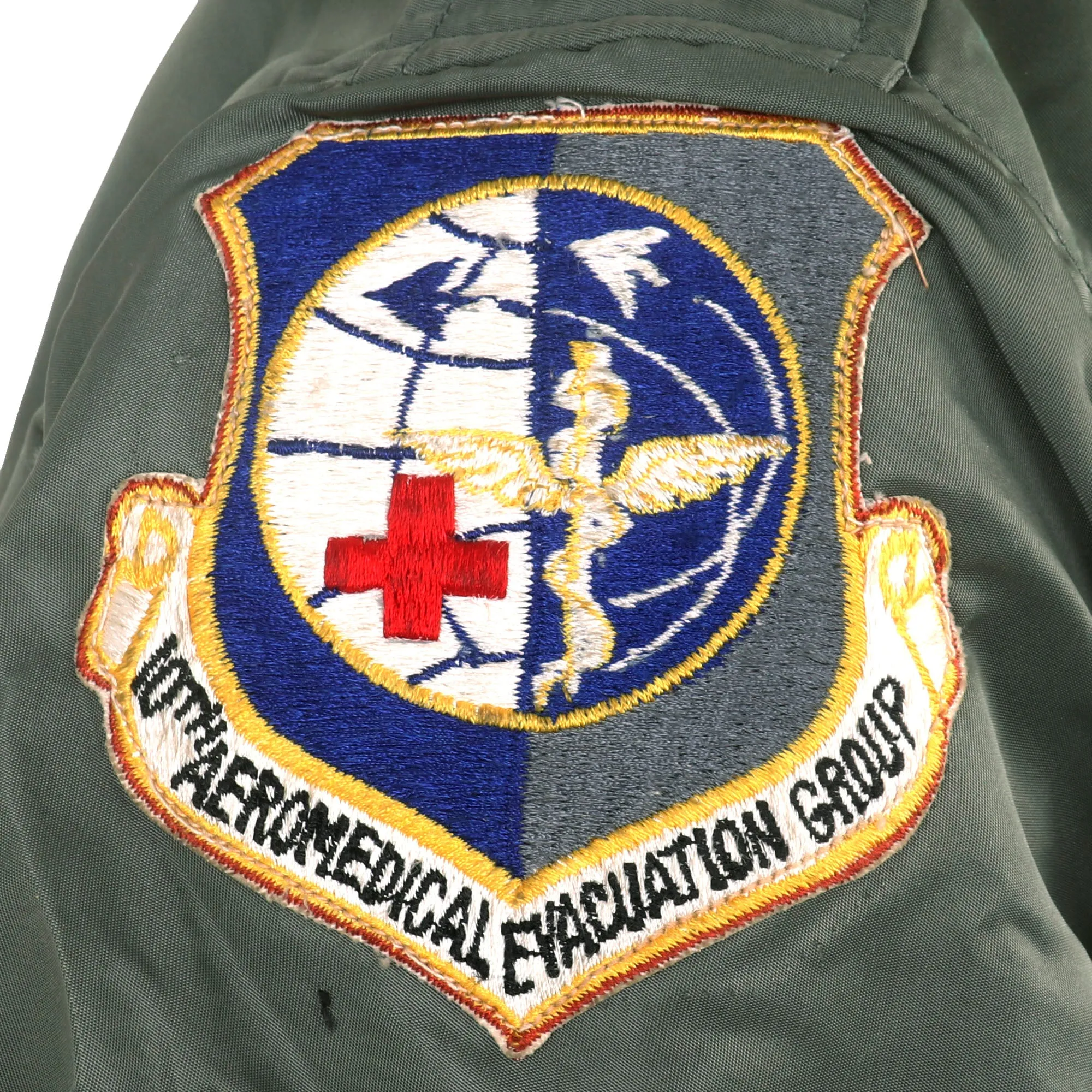 Original U.S. Vietnam War Named Flight Jacket & APH-5 Helicopter Pilot Flying Helmet Group - 56th Aeromedical Evacuation Squadron