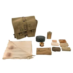 Original U.S. WWI M1912 Experimental Cavalry Ration Bags as used by Medical Corpsman With Instruments and Medical Supplies