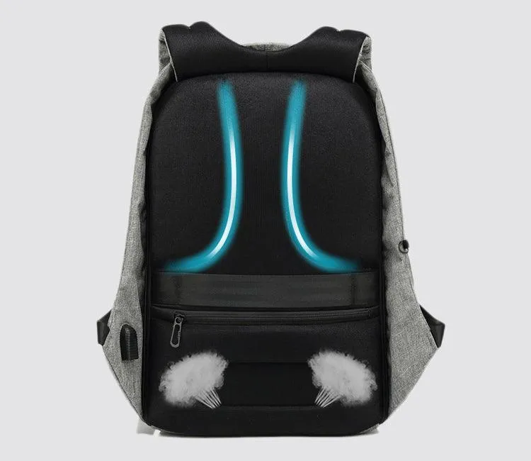 Oxford Waterproof Business and Laptop Smart Backpack- Blue