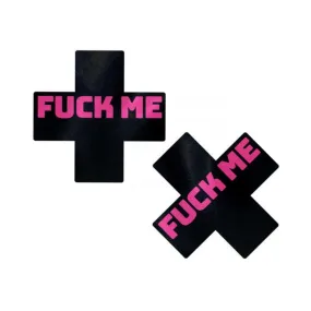 Pastease Liquid Black Cross Pink F*ck Me Pasties