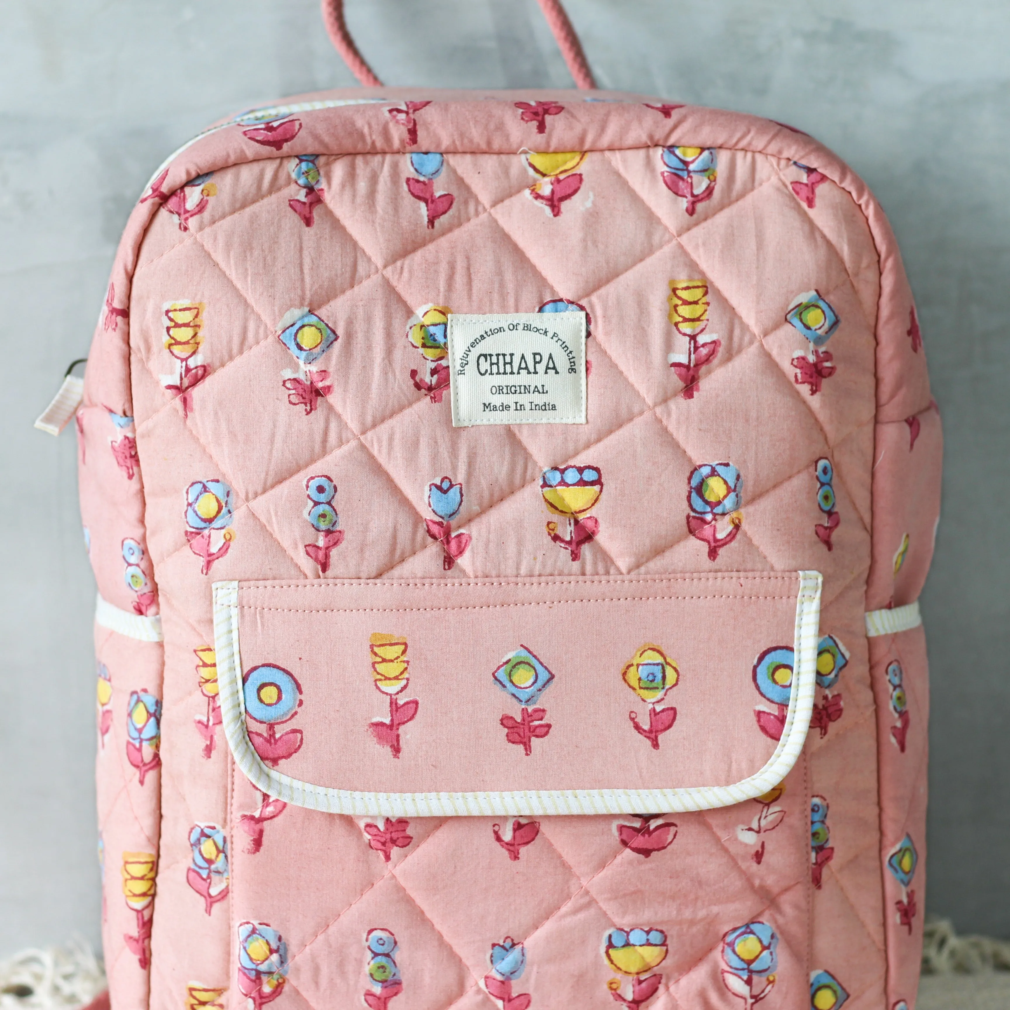 Peach Kusum Nappy Bag