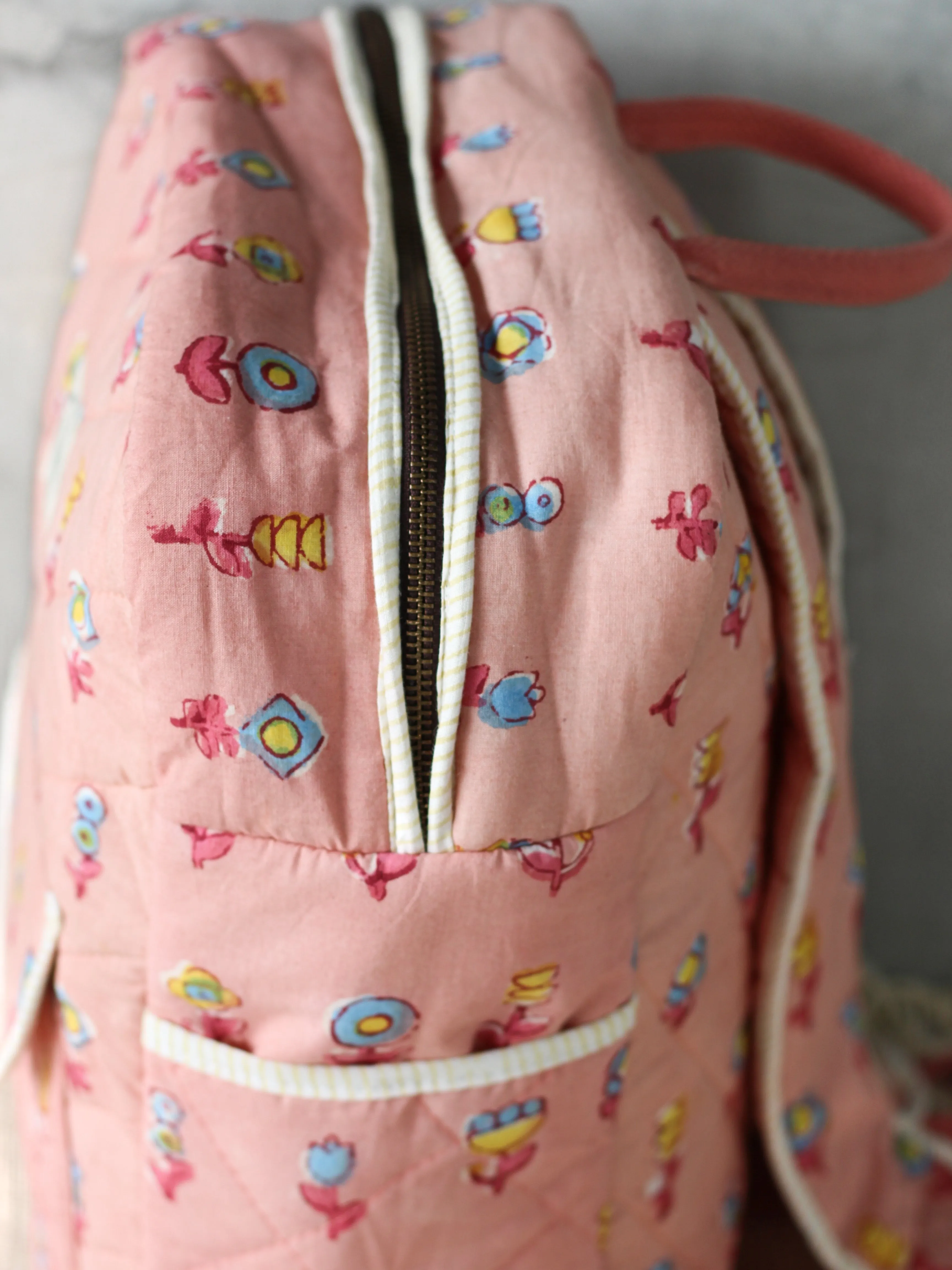 Peach Kusum Nappy Bag