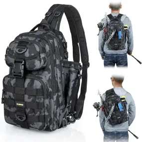 PLUSINNO Waterproof Fishing Tackle Backpack With Rod Holder