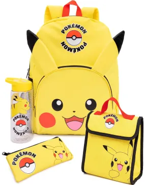 Pokemon Pikachu Boys Yellow 4 Piece Backpack Set