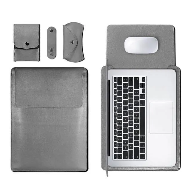 PU Leather Sleeve Bag Case For Macbook Air Pro 11 12 13 15 16 Cover