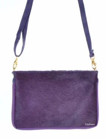 Purple Cowhide Versatile Italian Purse