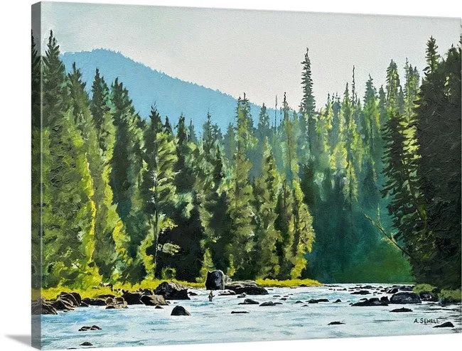 "Alone on the Lochsa" - an Open Edition Print of a Fly-fisherman on North Idaho's Lochsa River.