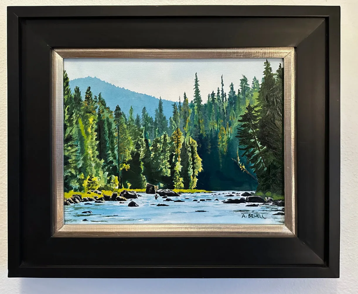 "Alone on the Lochsa" - an Open Edition Print of a Fly-fisherman on North Idaho's Lochsa River.