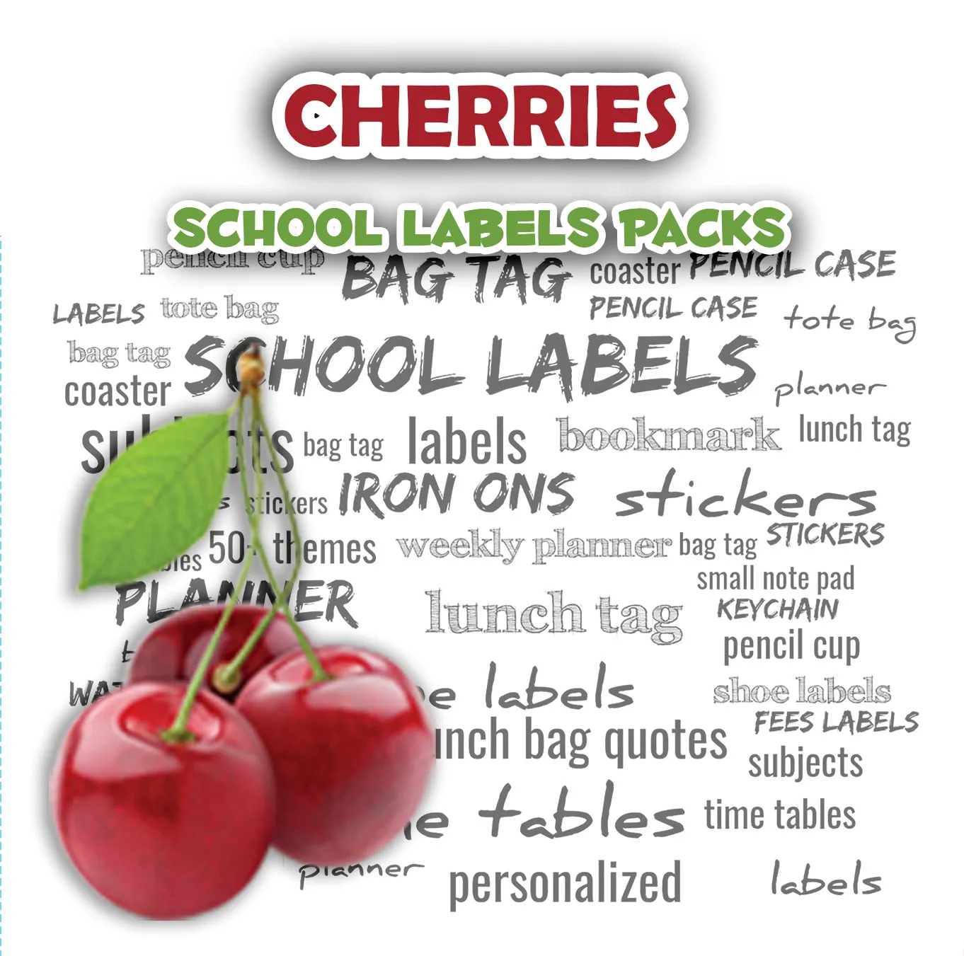 ""Cherries" School labels Packs