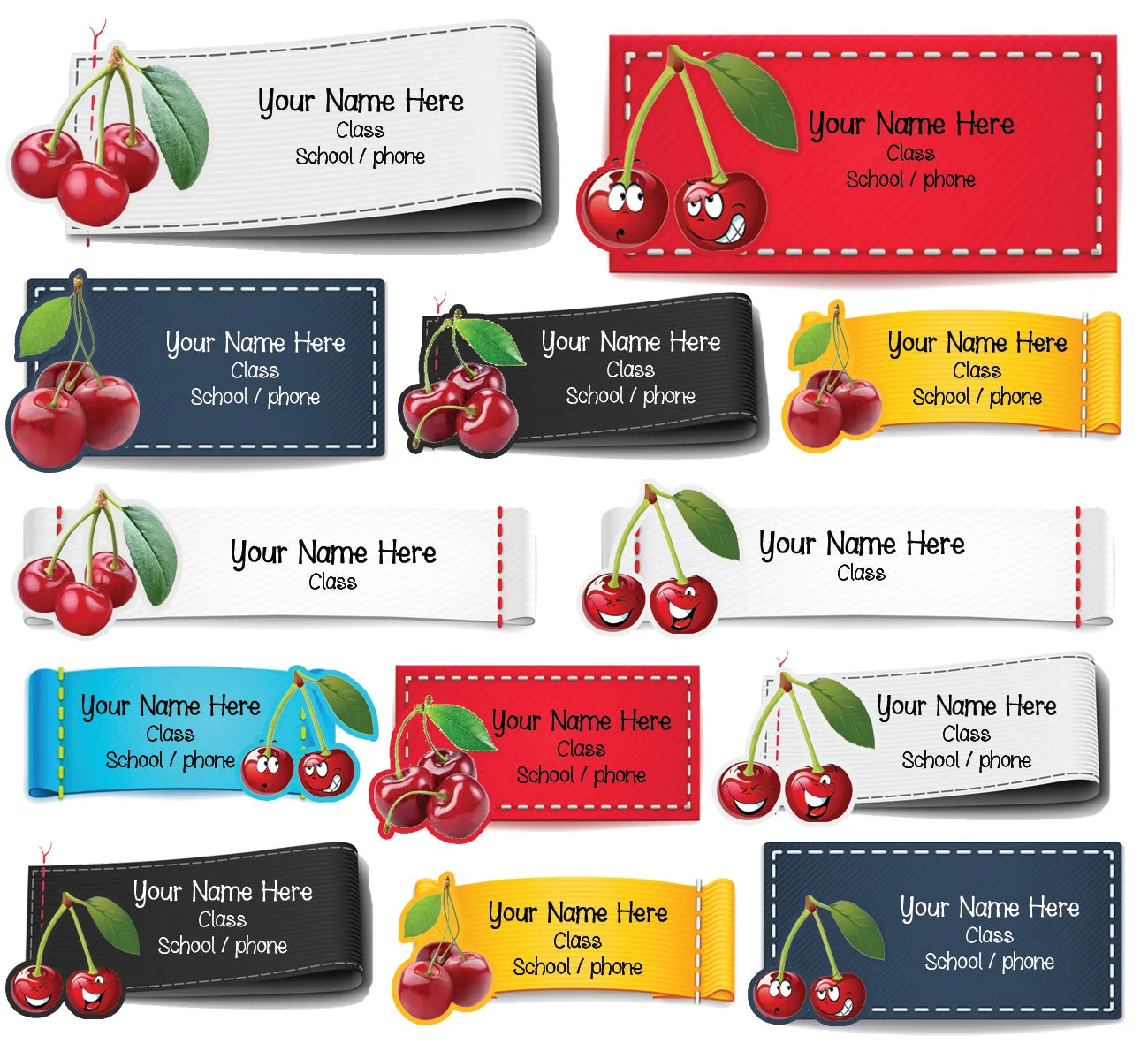 ""Cherries" School labels Packs