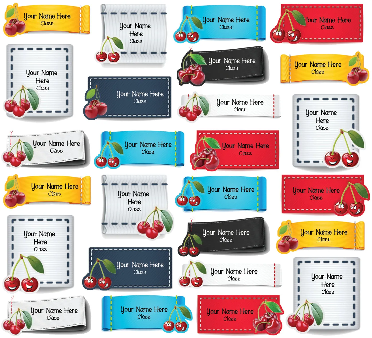 ""Cherries" School labels Packs