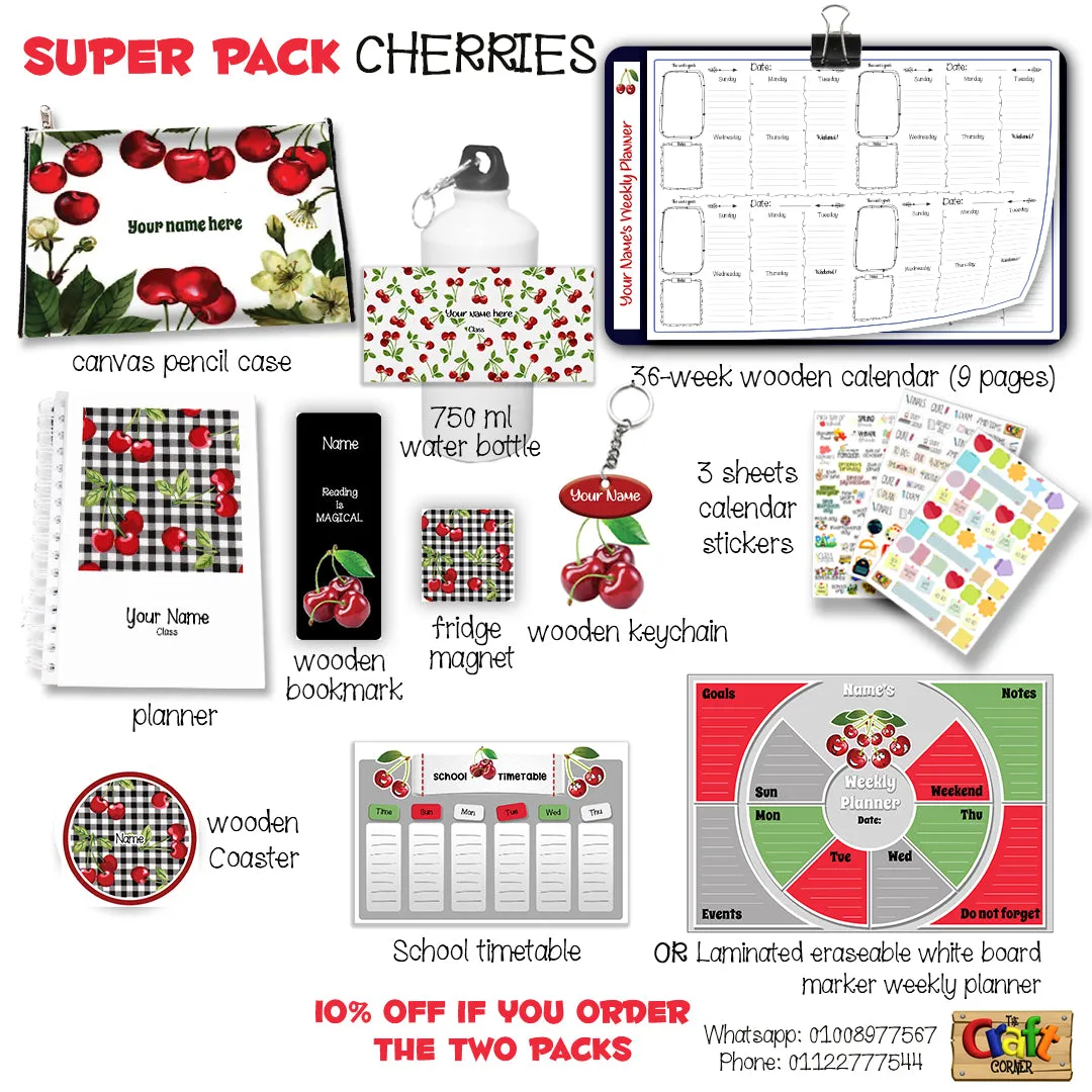 ""Cherries" School labels Packs