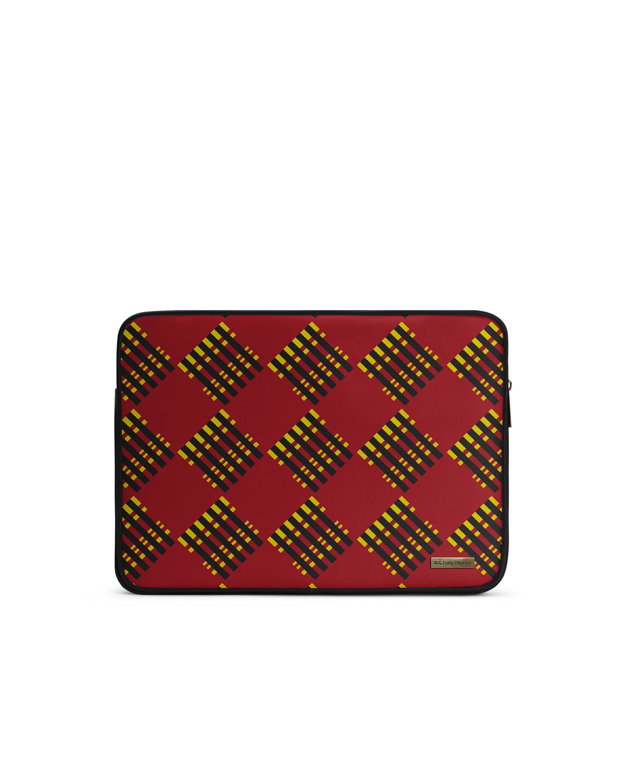 Red Striped Checks Zippered Sleeve For Laptop/MacBook