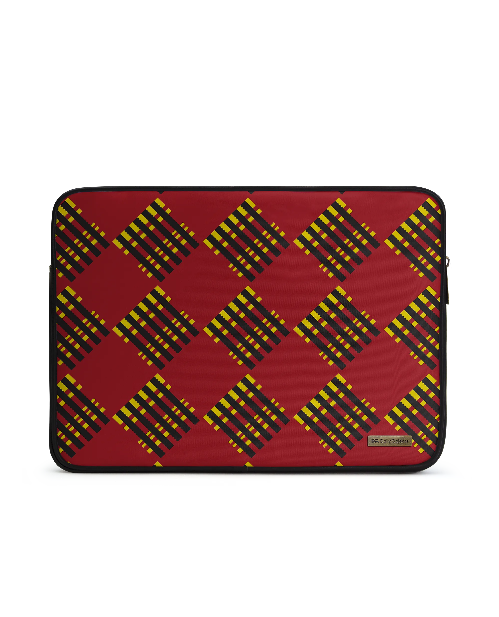 Red Striped Checks Zippered Sleeve For Laptop/MacBook