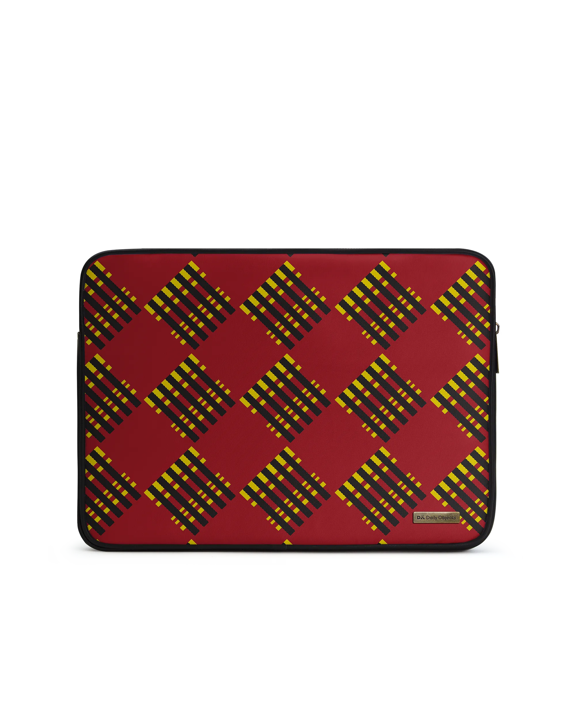 Red Striped Checks Zippered Sleeve For Laptop/MacBook