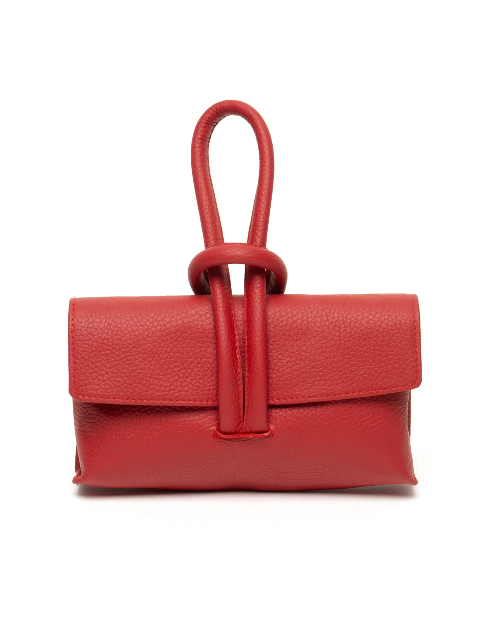 Riley Handle Clutch, Red