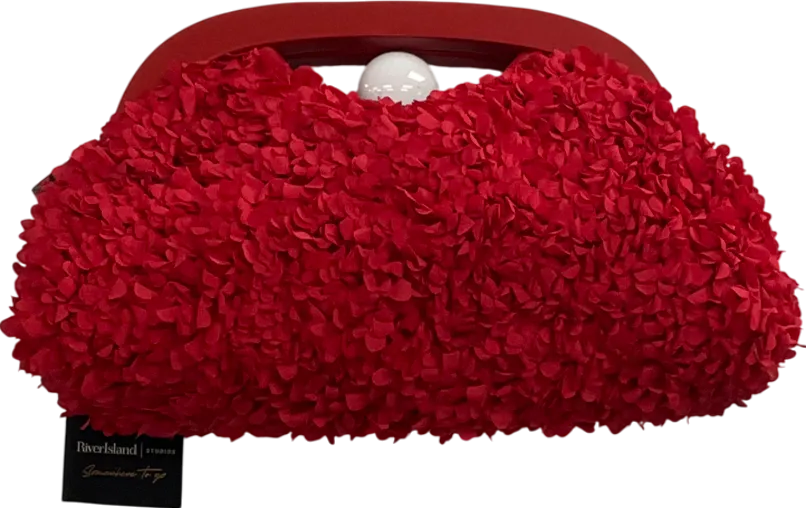 River Island Red 3d Floral Frame Clutch Bag