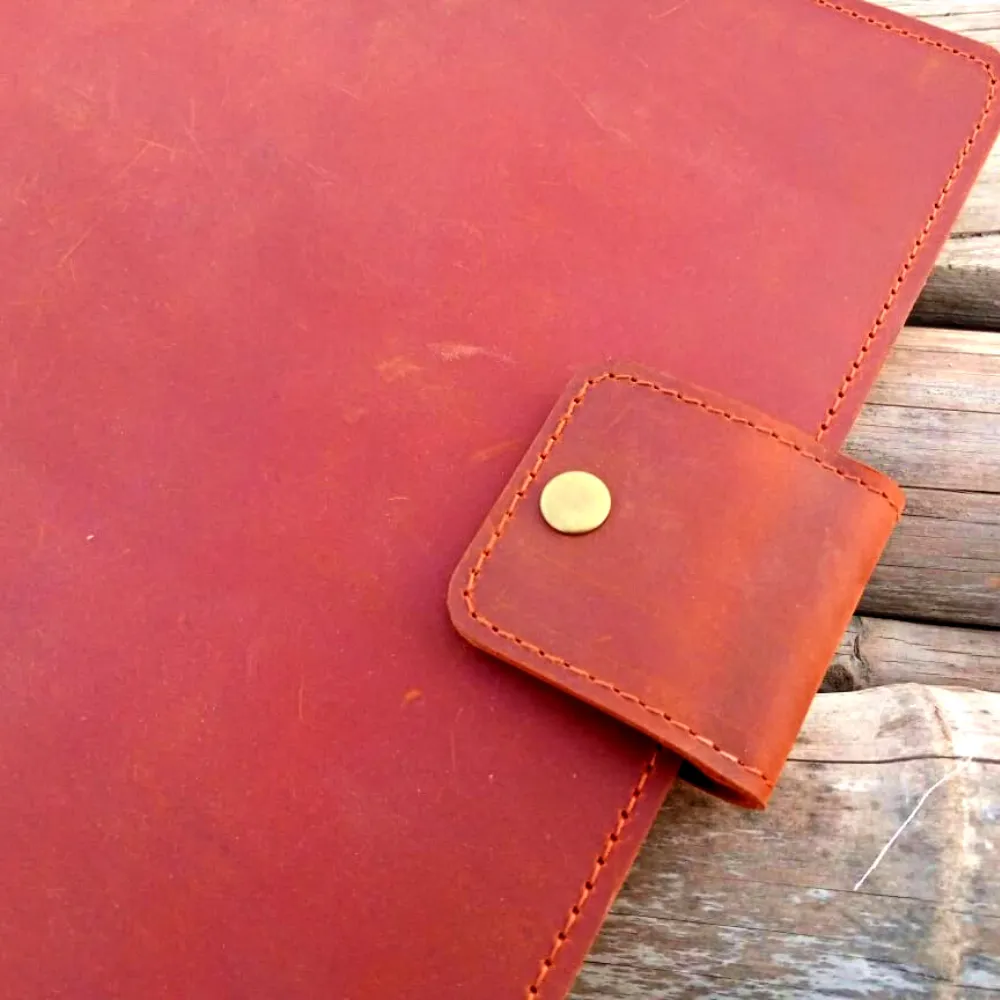 Rust Leather Organizer - IPAD/Macbook 12 inch - Notebook - Mobile & Accessories