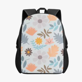 Sac à dos d'école pour enfant "Motif floral orange et bleu" (201)