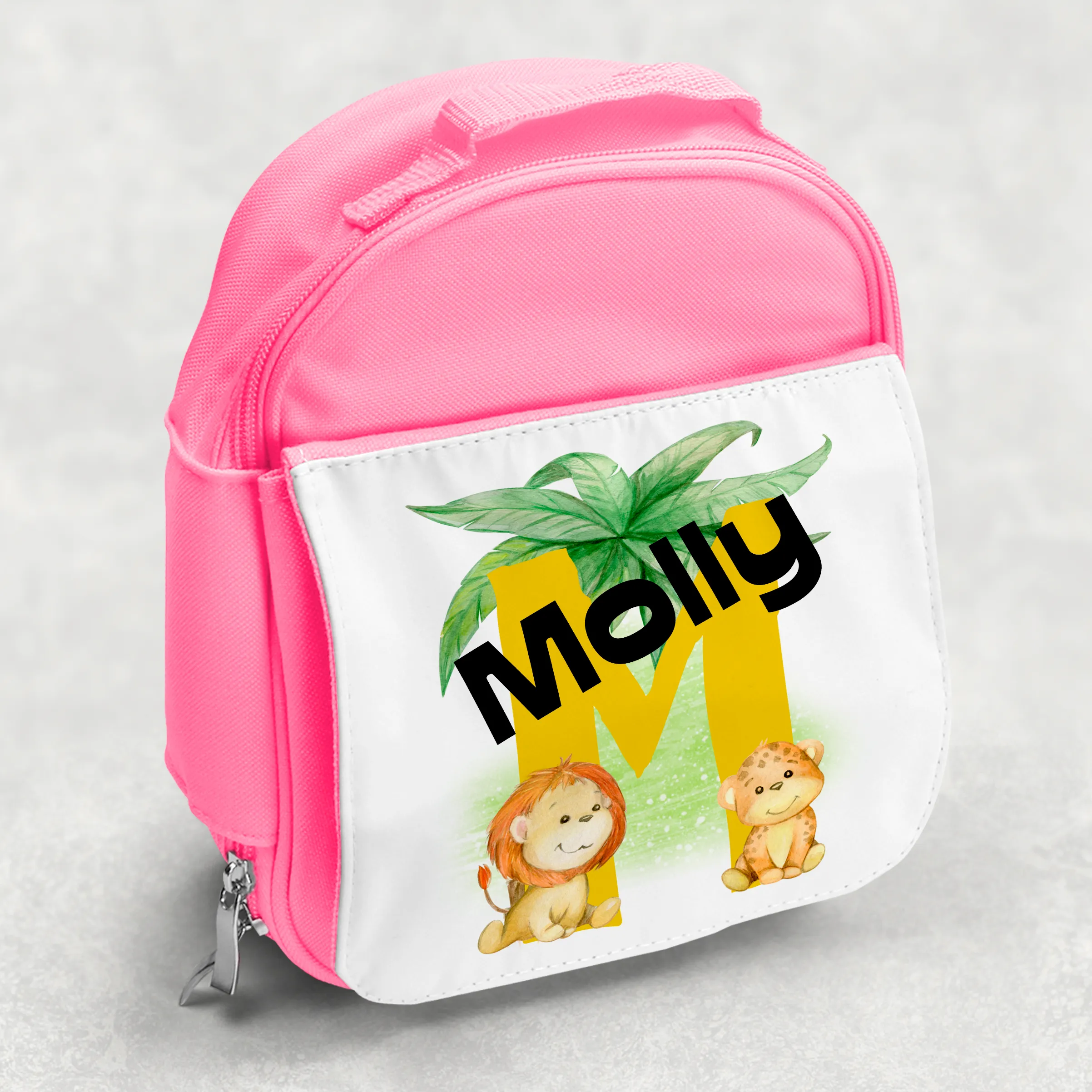 Safari Jungle Alphabet Personalised Kids Insulated Lunch Bag