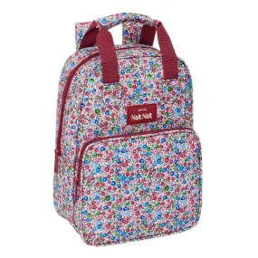 School Bag Nait Nait Flores coimbra burdeos Burgundy 20 x 28 x 8 cm