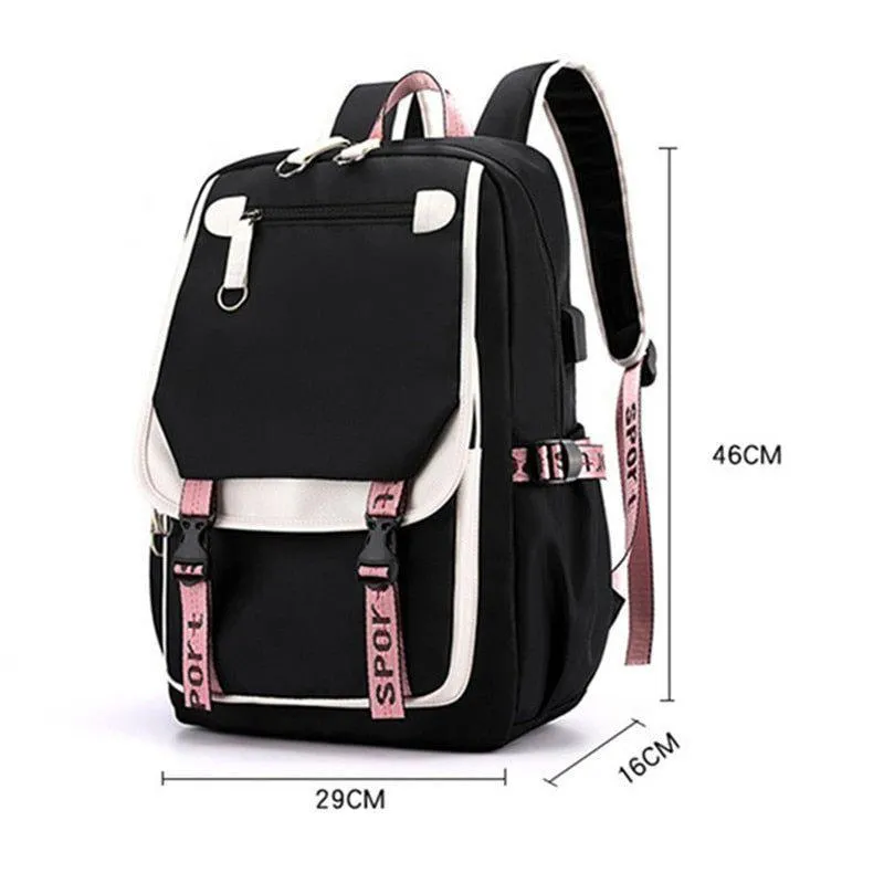 School Cool Backpack for Unisex Korean Style UCBFOS17 Waterproof Nylon Fabric